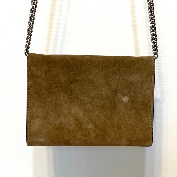 Gucci Brown Suede Dionysus Clutch Wallet On Chain - Picture 14 of 16